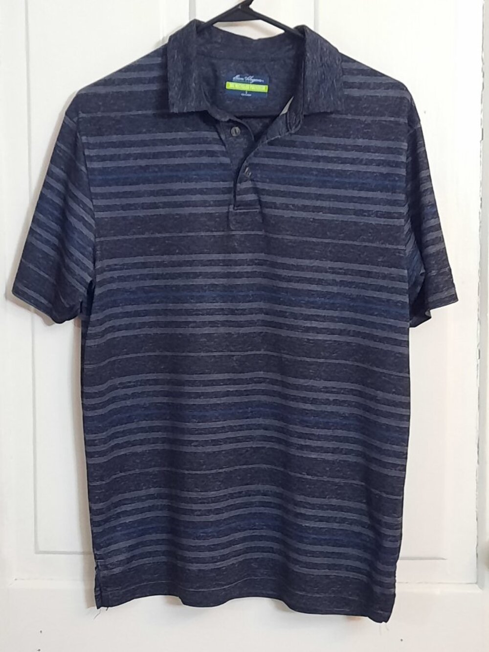 Ben Hogan Performance Men’s Polo Golf Shirt Gray Stripes, Recycled Poly, SMALL